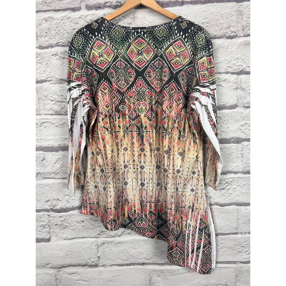 JESS & JANE Women's L Gemma Asymmetric Geometric Rhinestone Embellished Tunic - Picture 3 of 11